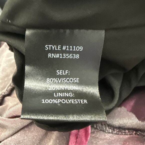 Hutch Floral Crushed Velvet High Low Ruffle Dress Pink Size 2 - Picture 5 of 13